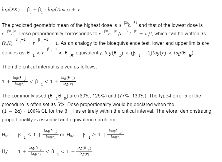 dose proportionality logarithmic transformation equation biopharma services logarithmic transformation